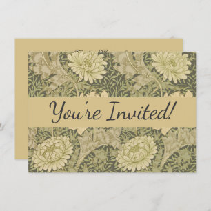 William Morris Chrysanthemum Sage Flower Invitation