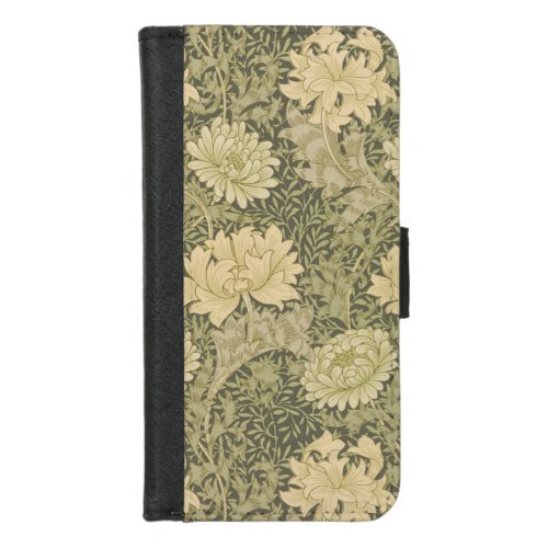 William Morris Chrysanthemum Sage Flower iPhone 87 Wallet Case