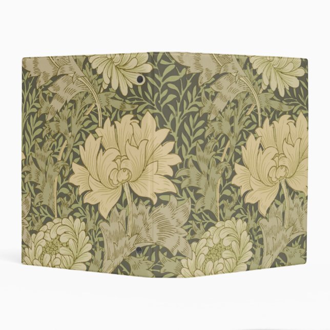 William Morris Chrysanthemum Sage Flower Mini Binder (Background)