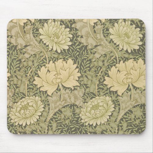 William Morris Chrysanthemum Sage Flower Mouse Pad