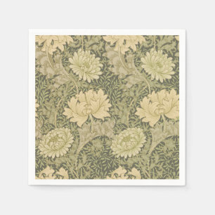William Morris Chrysanthemum Sage Flower Napkins