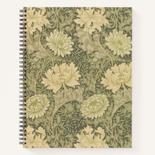 William Morris Chrysanthemum Sage Flower Notebook