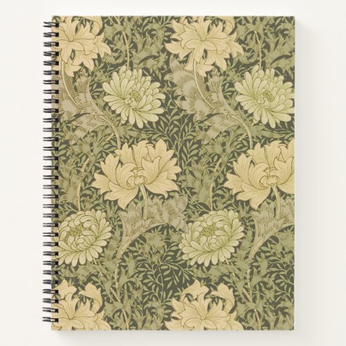 William Morris Chrysanthemum Sage Flower Notebook