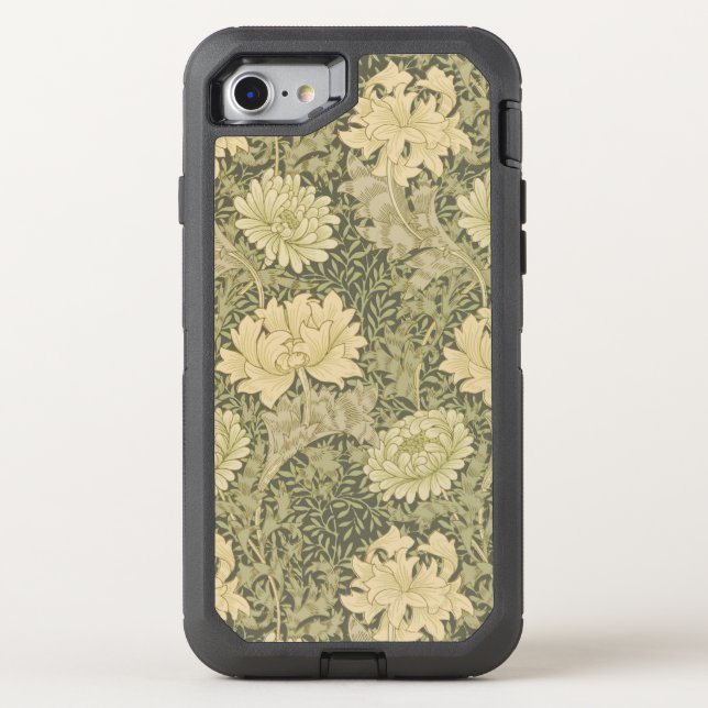 William Morris Chrysanthemum Sage Flower Otterbox iPhone Case (Back)