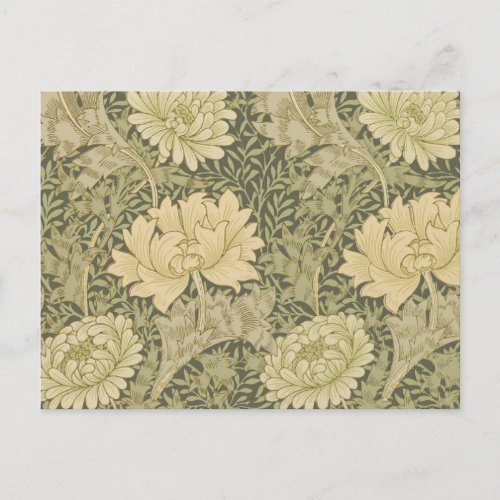 William Morris Chrysanthemum Sage Flower Postcard