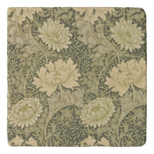 William Morris Chrysanthemum Sage Flower Trivet
