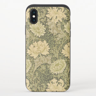 William Morris Chrysanthemum Sage Flower iPhone X Slider Case