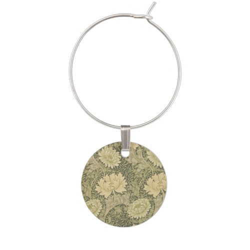 William Morris Chrysanthemum Sage Flower Wine Charm