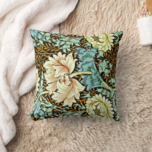 William Morris - Chrysanthemum Throw Pillow (Blanket)