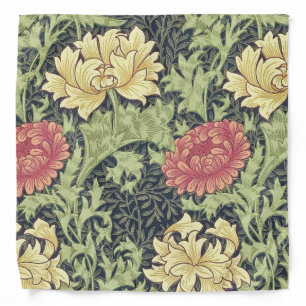 William Morris Chrysanthemum Vintage Floral Art Bandana
