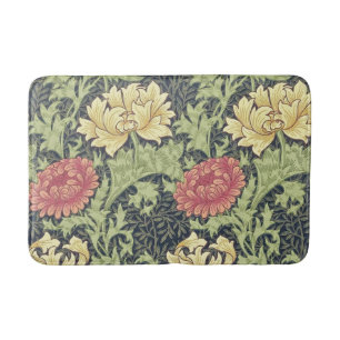 William Morris Chrysanthemum Vintage Floral Art Bathroom Mat