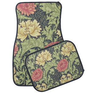 William Morris Chrysanthemum Vintage Floral Art Car Mat