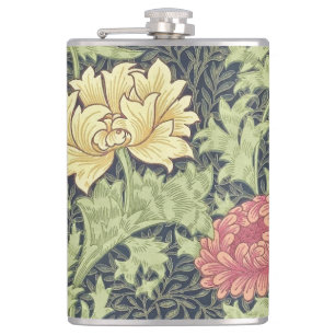William Morris Chrysanthemum Vintage Floral Art Flask