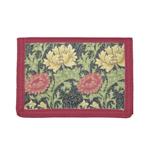 William Morris Chrysanthemum Vintage Floral Art Trifold Wallet