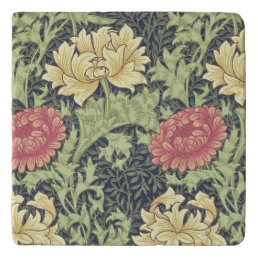 William Morris Chrysanthemum Vintage Floral Art Trivet