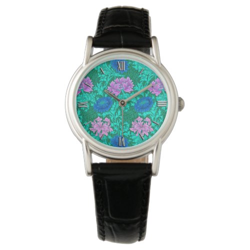 William Morris Chrysanthemums Aqua and Violet Watch