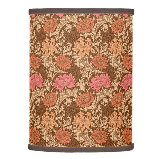 William Morris Chrysanthemums, Brown and Rust Lamp Shade (Right)