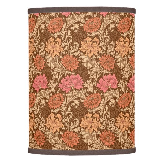 William Morris Chrysanthemums, Brown and Rust Lamp Shade (Front)