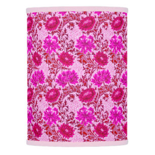 William Morris Chrysanthemums, Burgundy and Pink Lamp Shade