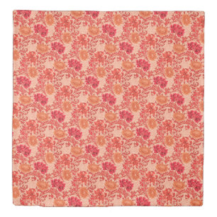 William Morris Chrysanthemums, Coral Orange Duvet Cover