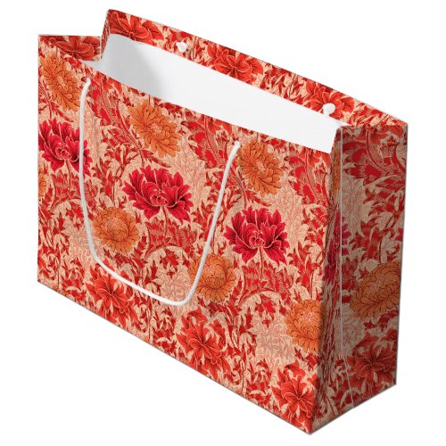 William Morris Chrysanthemums Coral Orange Large Gift Bag