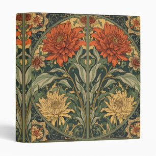  William Morris Chrysanthemums Floral Art Nouveau  3 Ring Binder