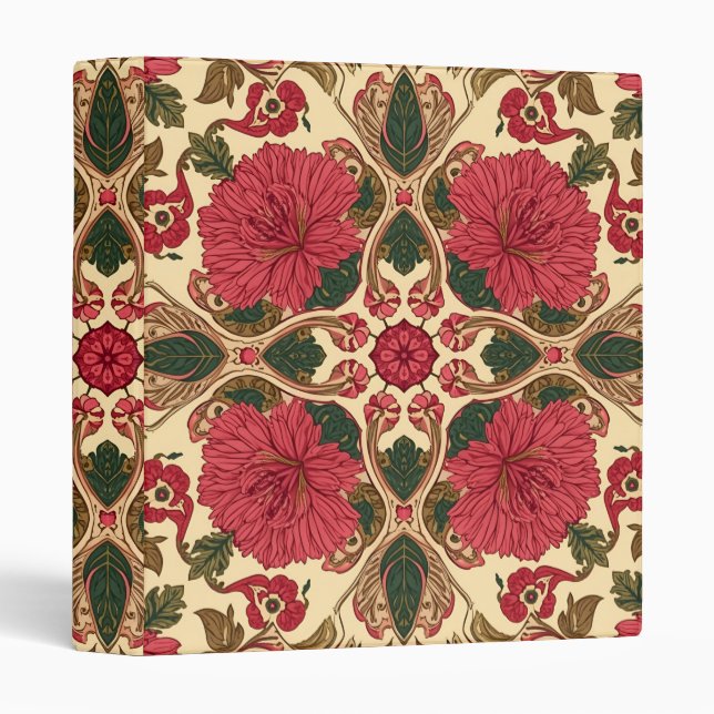  William Morris Chrysanthemums Floral Art Nouveau  3 Ring Binder (Front/Spine)