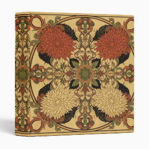William Morris Chrysanthemums Floral Art Nouveau 3 Ring Binder