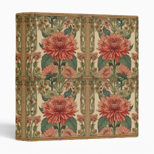 William Morris Chrysanthemums Floral Art Nouveau 3 Ring Binder