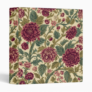  William Morris Chrysanthemums Floral Art Nouveau  3 Ring Binder