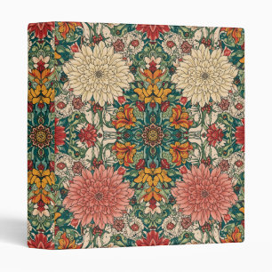 William Morris Chrysanthemums Floral Art Nouveau 3 Ring Binder