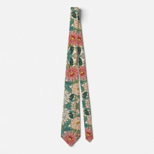 William Morris Chrysanthemums Floral Art Nouveau Neck Tie