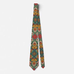  William Morris Chrysanthemums Floral Art Nouveau  Neck Tie