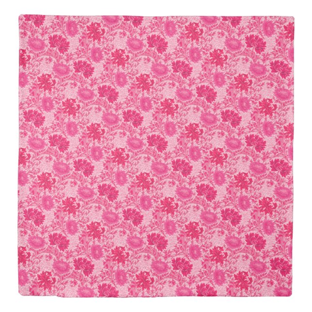 William Morris Chrysanthemums, Fuchsia Pink Duvet Cover (Front)