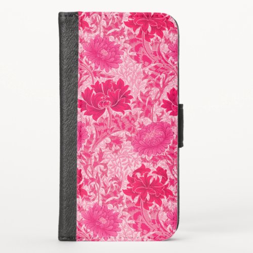 William Morris Chrysanthemums Fuchsia Pink iPhone X Wallet Case