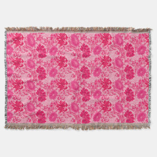 William Morris Chrysanthemums, Fuchsia Pink Throw Blanket