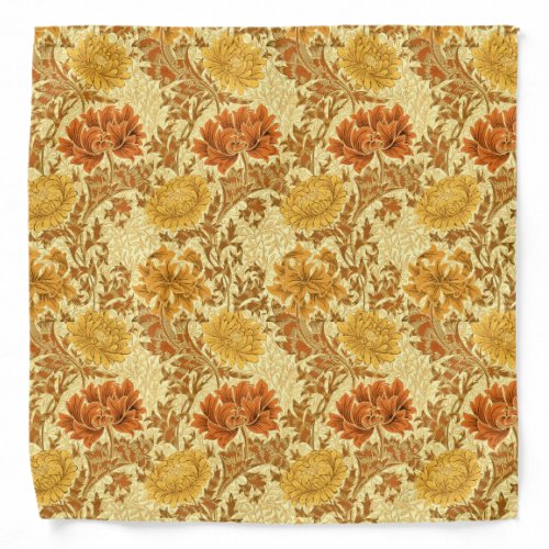 William Morris Chrysanthemums Mustard Gold Bandana