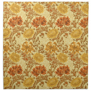 William Morris Chrysanthemums, Mustard Gold Cloth Napkin