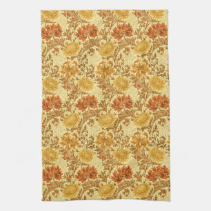 William Morris Chrysanthemums, Mustard Gold Kitchen Towel