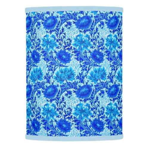 William Morris Chrysanthemums Shades of Denim Blue Lamp Shade