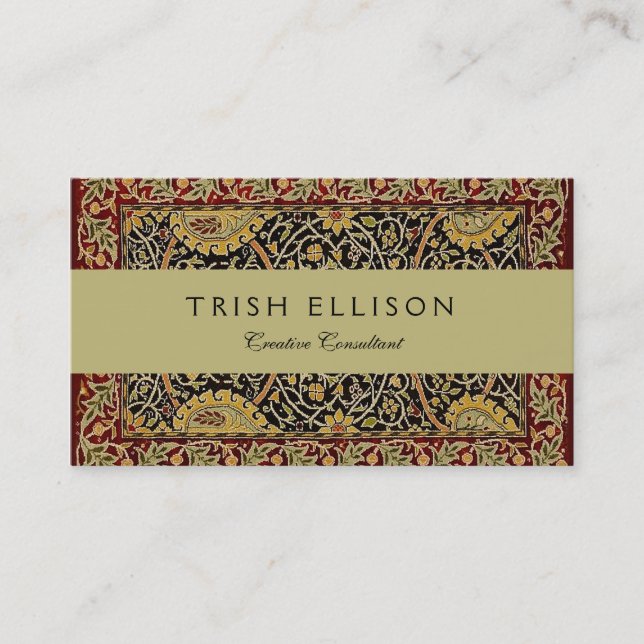 William Morris Classic Carpet Art Print Design Business Card (Front)