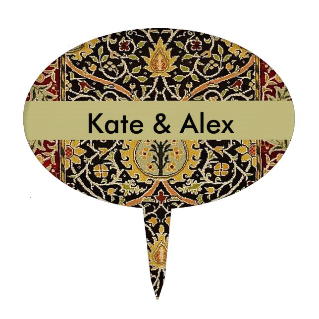 William Morris Classic Carpet Art Print Design Cake Topper (Front)