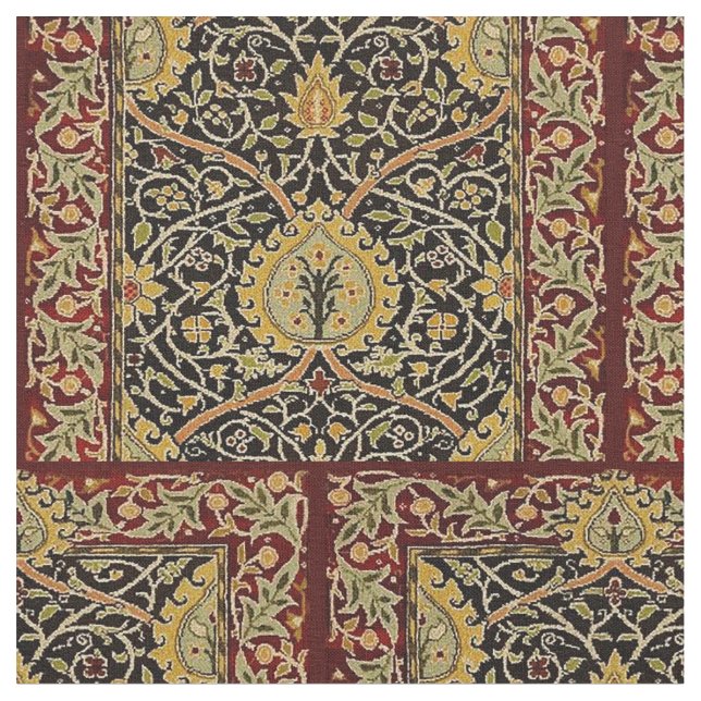 William Morris Classic Carpet Art Print Design Fabric (Close Up)