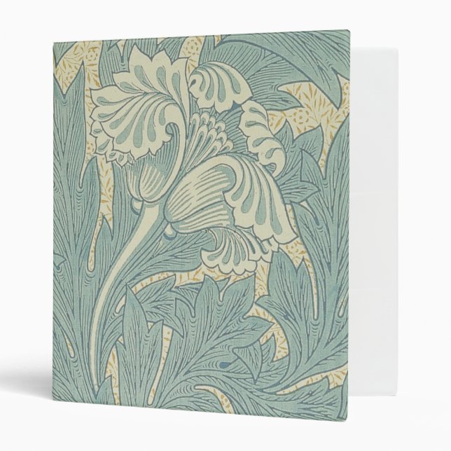 William Morris Classic Tulip Blue Floral 3 Ring Binder (Front/Inside)