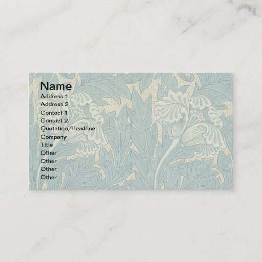 Customizable Vintage William Morris Tulip Floral Design Business Card Templates