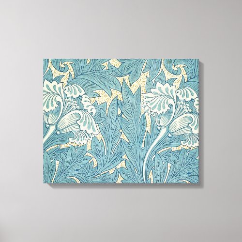 William Morris Classic Tulip Blue Floral Canvas Print