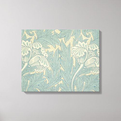 William Morris Classic Tulip Blue Floral Canvas Print