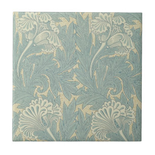 William Morris Classic Tulip Blue Floral Ceramic Tile
