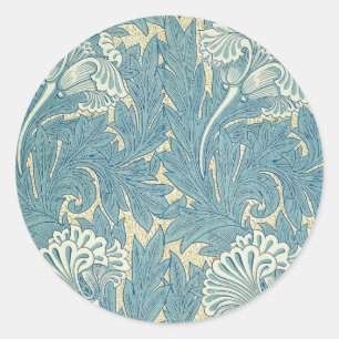 William Morris Classic Tulip Blue Floral Classic Round Sticker
