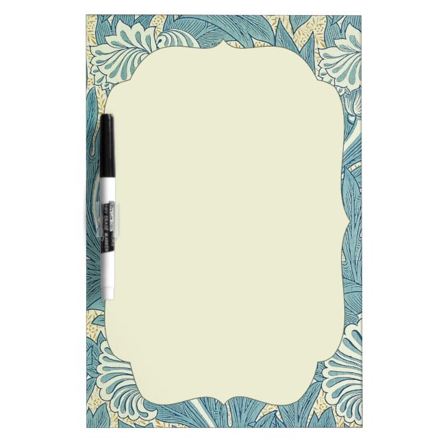 William Morris Classic Tulip Blue Floral Dry-Erase Board (Front)